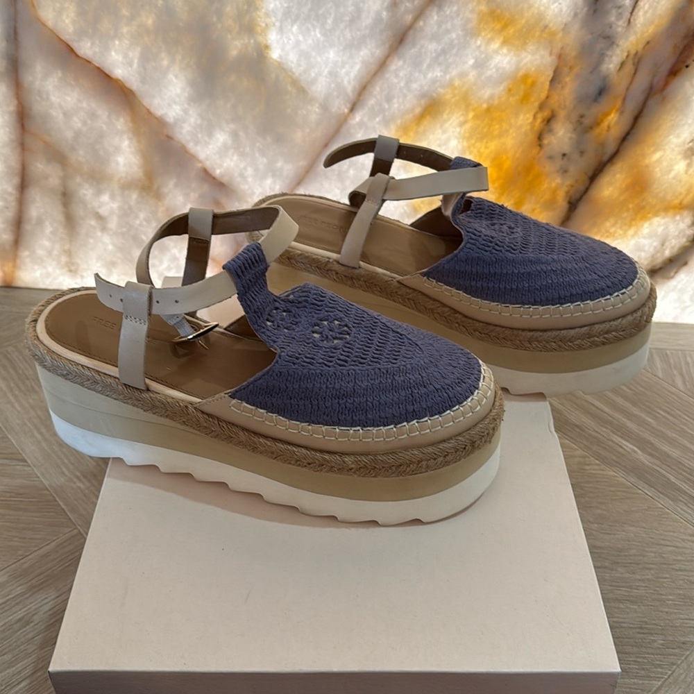 Free People Shoes Morning In Mykonos Seascape Blue Espadrille Sandals